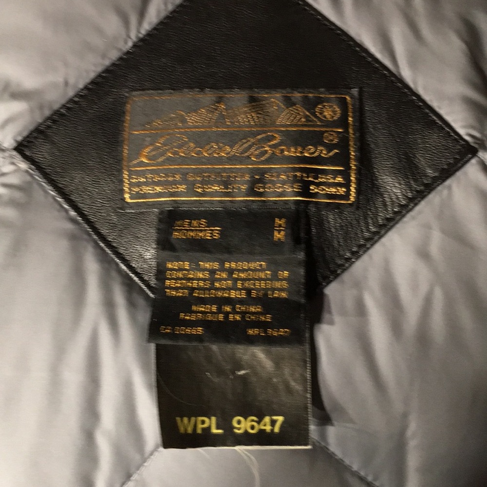 Eddie Bauer Leather Goose Down Jacket - Gem